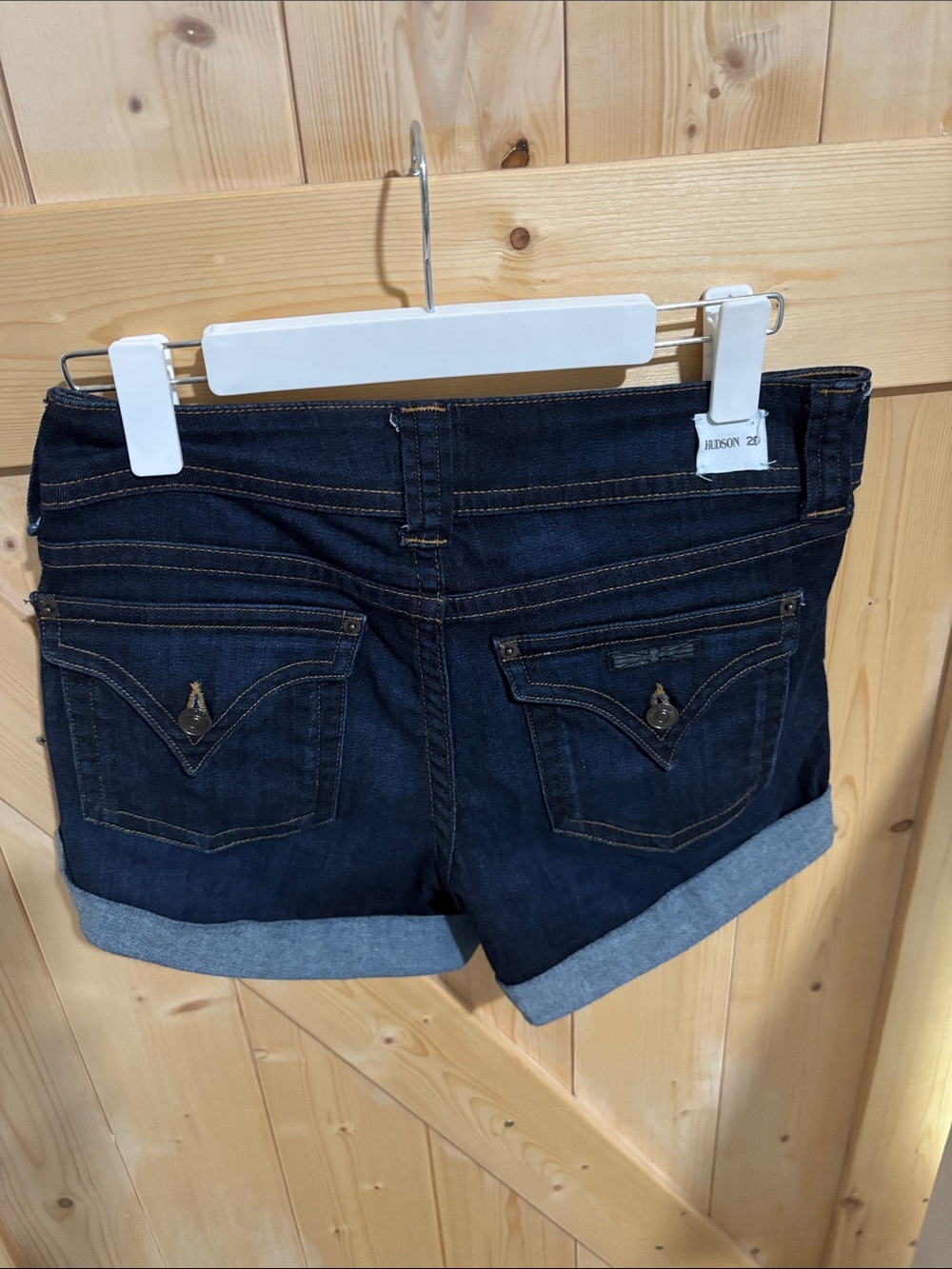 Hudson Jeans Dark Indigo Rolled Cuff Denim Shorts - Women